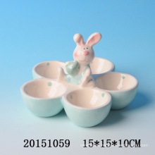 Lovely Easter rabbit ceramic egg holder tray